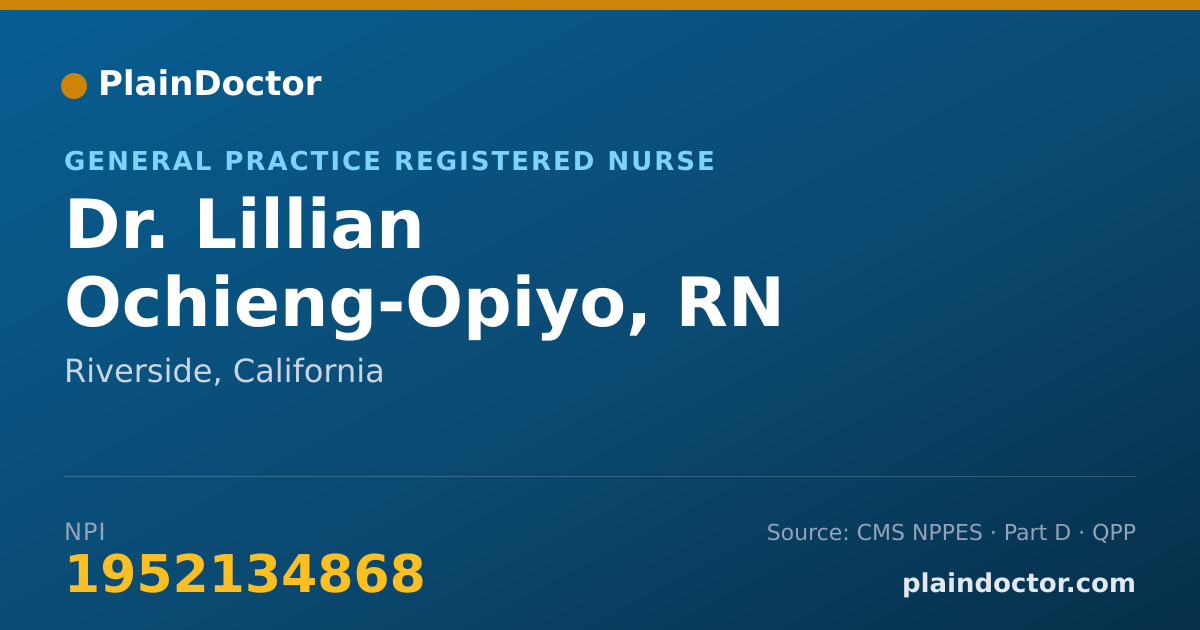 Shareable card for Lillian Ochieng-Opiyo, RN - General Practice Registered Nurse, Riverside, CA