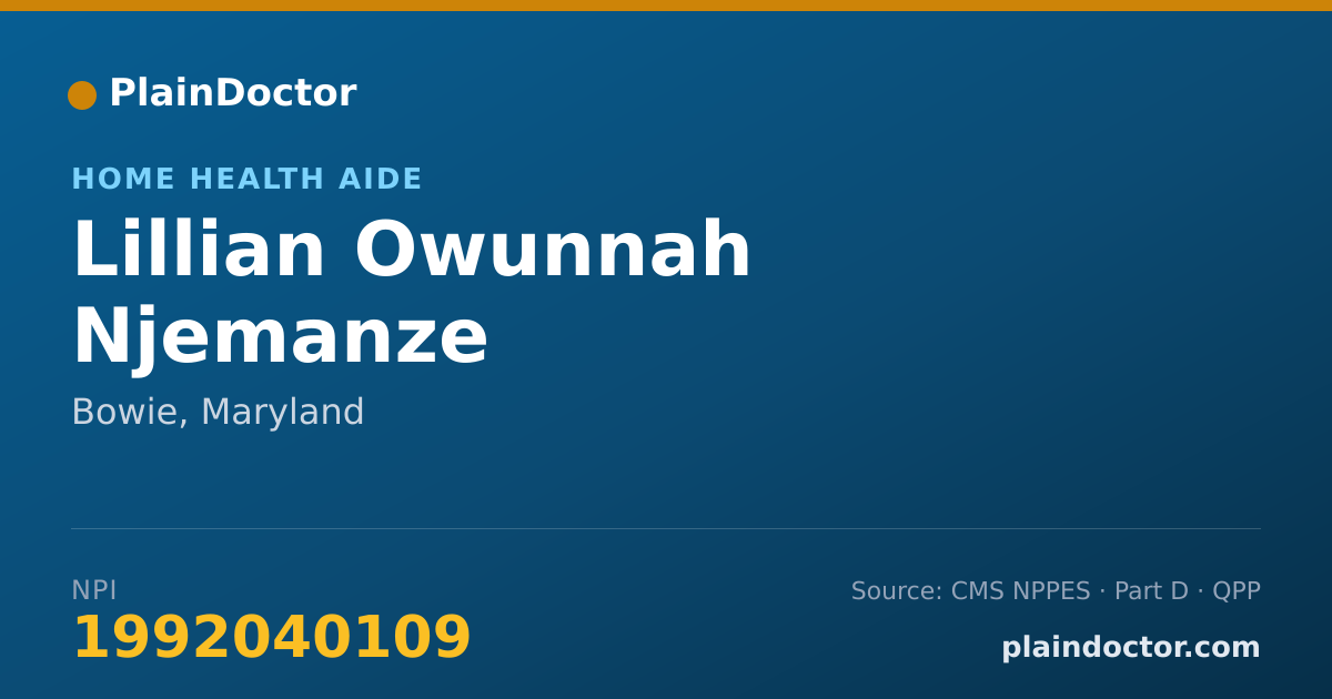 Shareable card for Lillian Owunnah Njemanze - Home Health Aide, Bowie, MD
