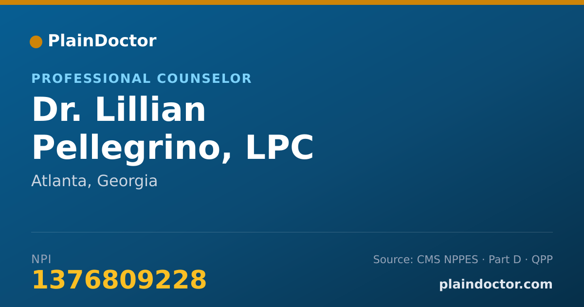 Shareable card for Lillian Pellegrino, LPC - Professional Counselor, Atlanta, GA
