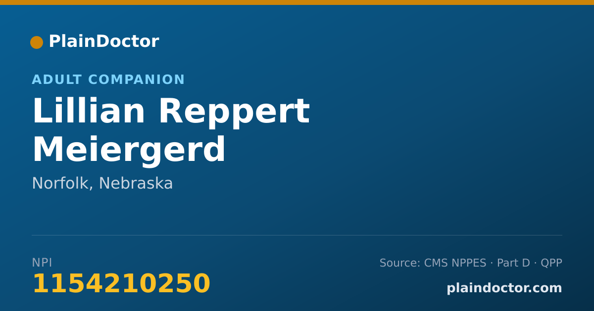 Shareable card for Lillian Reppert Meiergerd - Adult Companion, Norfolk, NE