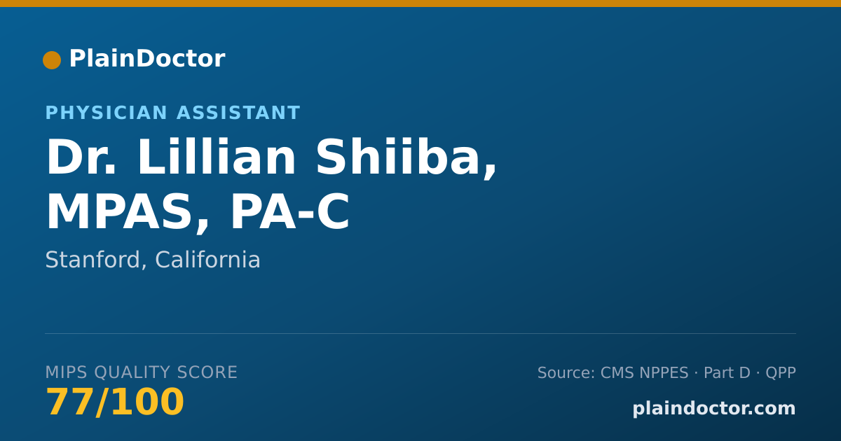 Shareable card for Lillian Shiiba, MPAS, PA-C - Physician Assistant, Stanford, CA
