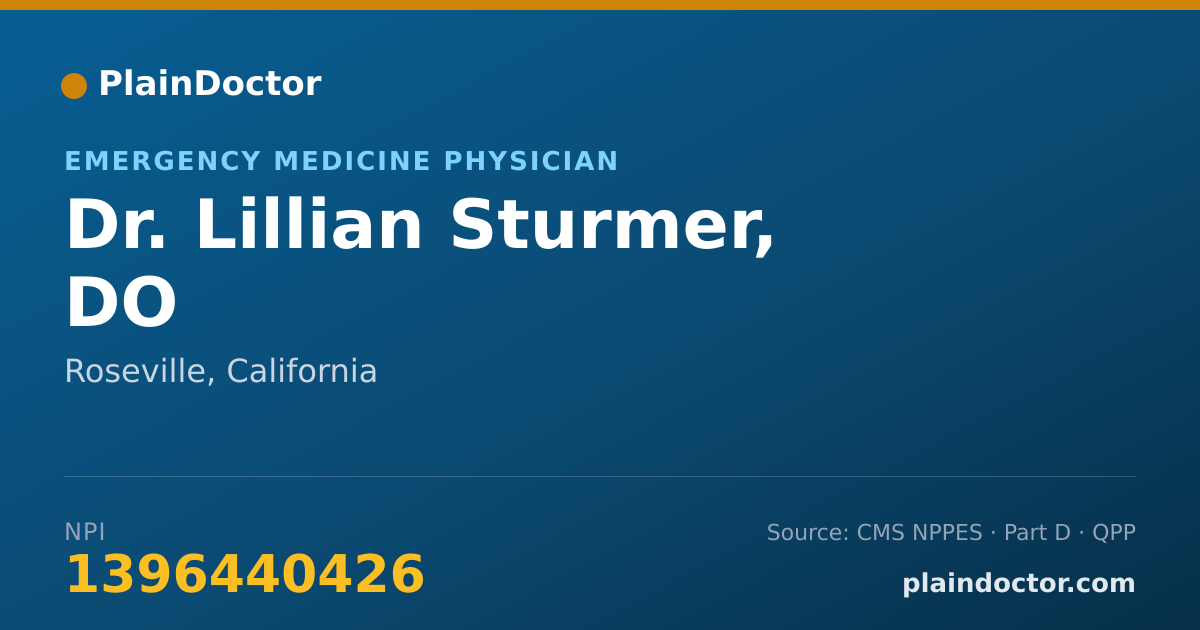 Shareable card for Lillian Sturmer, DO - Emergency Medicine Physician, Roseville, CA