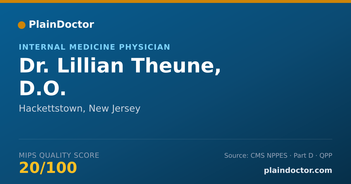 Shareable card for Lillian Theune, D.O. - Internal Medicine Physician, Hackettstown, NJ