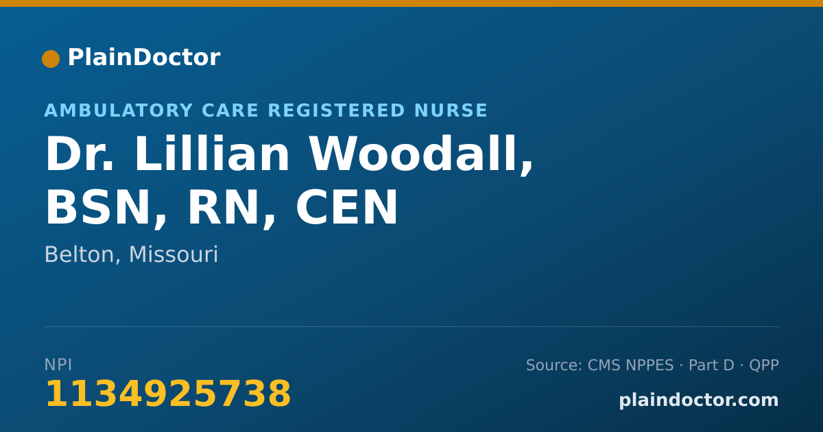 Shareable card for Lillian Woodall, BSN, RN, CEN - Ambulatory Care Registered Nurse, Belton, MO