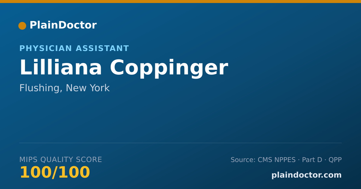 Shareable card for Lilliana Coppinger - Physician Assistant, Flushing, NY
