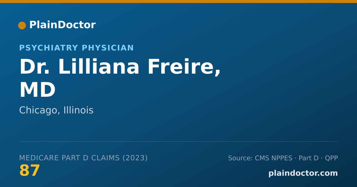 Shareable card for Lilliana Freire, MD - Psychiatry Physician, Chicago, IL