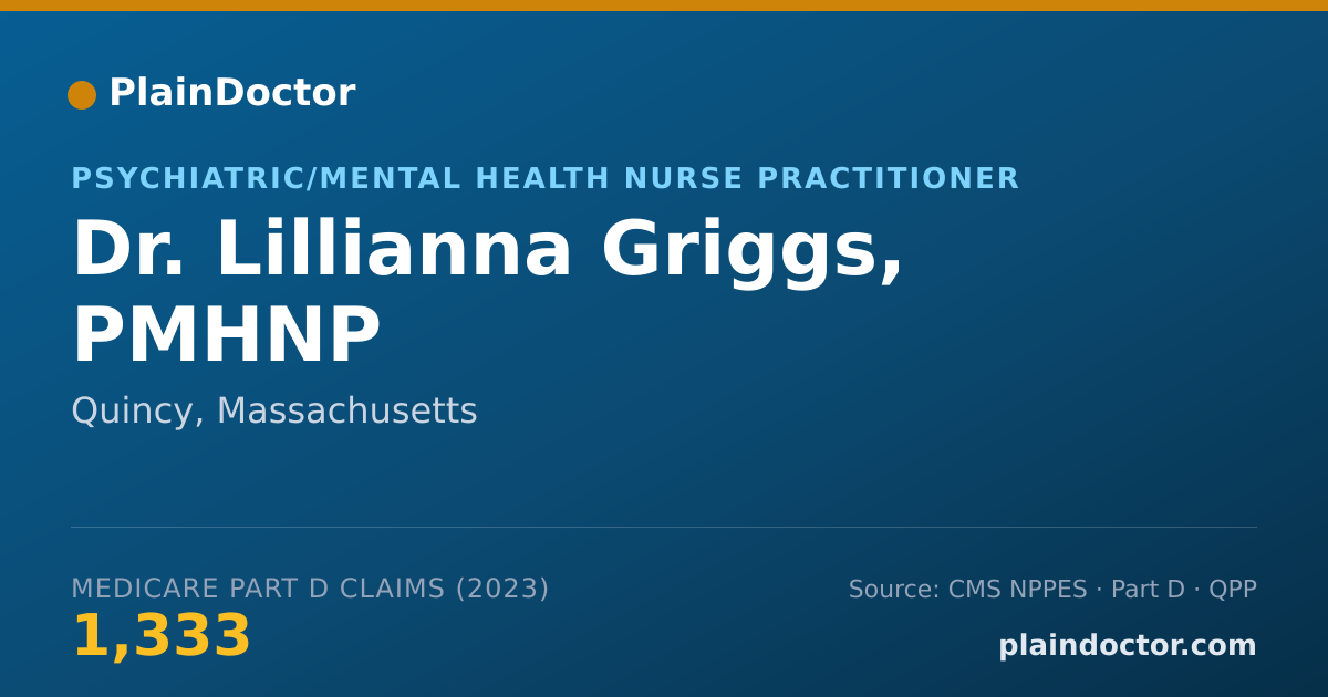 Shareable card for Lillianna Griggs, PMHNP - Psychiatric/Mental Health Nurse Practitioner, Quincy, MA
