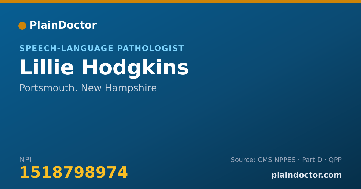 Shareable card for Lillie Hodgkins - Speech-Language Pathologist, Portsmouth, NH
