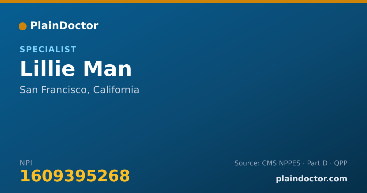 Shareable card for Lillie Man - Specialist, San Francisco, CA