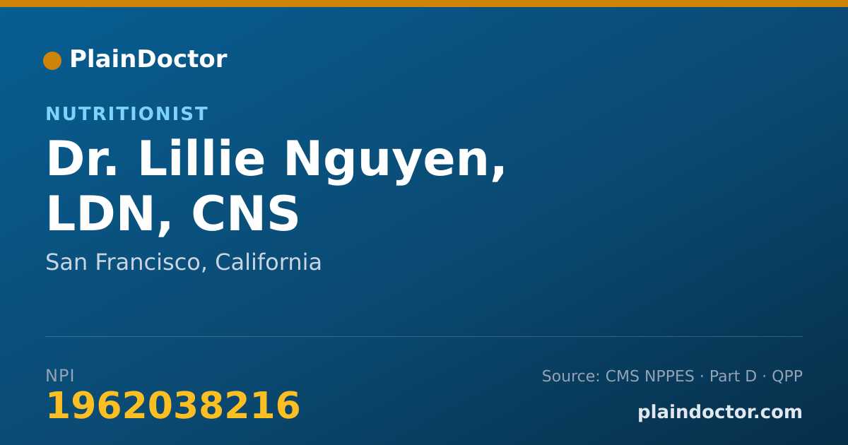Shareable card for Lillie Nguyen, LDN, CNS - Nutritionist, San Francisco, CA