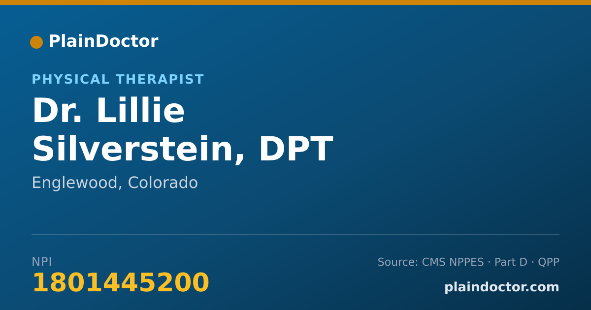 Shareable card for Lillie Silverstein, DPT - Physical Therapist, Englewood, CO