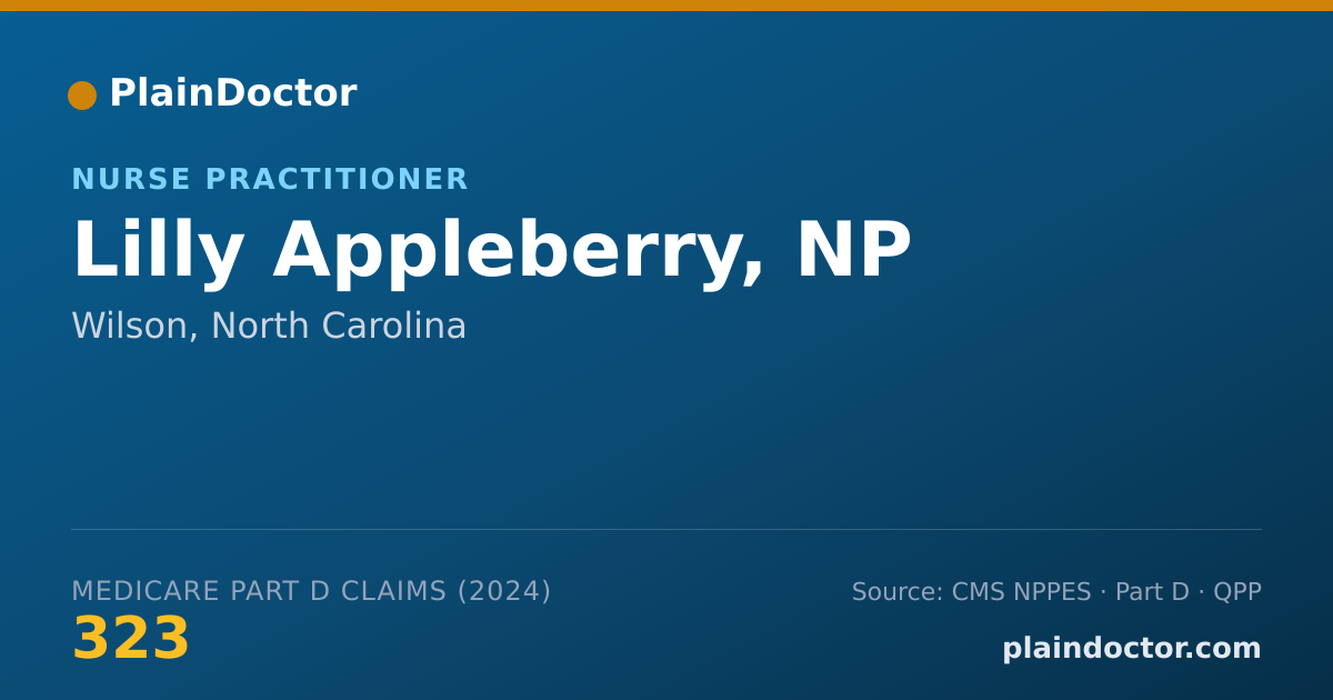 Shareable card for Lilly Appleberry, NP - Nurse Practitioner, Wilson, NC
