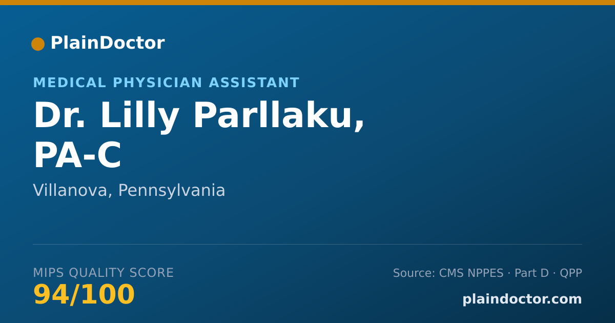 Shareable card for Lilly Parllaku, PA-C - Medical Physician Assistant, Villanova, PA