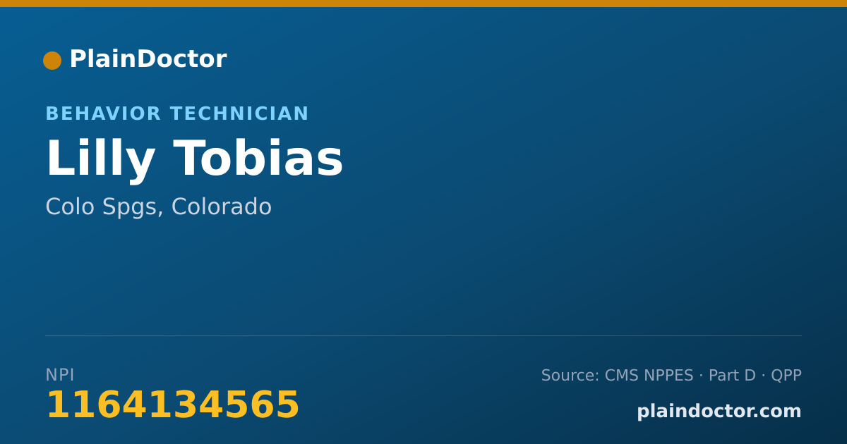 Shareable card for Lilly Tobias - Behavior Technician, Colo Spgs, CO