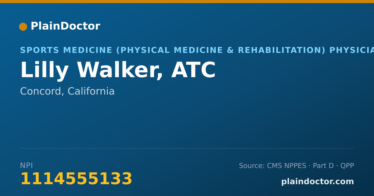 Shareable card for Lilly Walker, ATC - Sports Medicine (Physical Medicine & Rehabilitation) Physician, Concord, CA