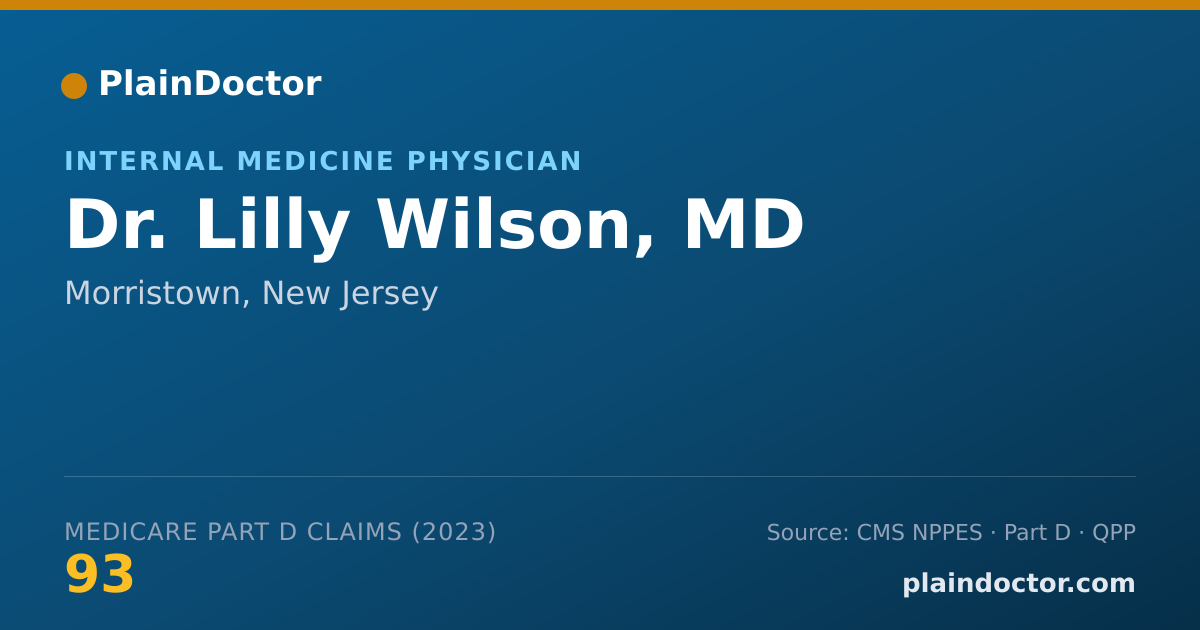 Shareable card for Lilly Wilson, MD - Internal Medicine Physician, Morristown, NJ