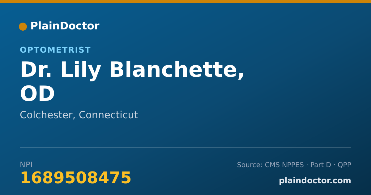 Shareable card for Lily Blanchette, OD - Optometrist, Colchester, CT