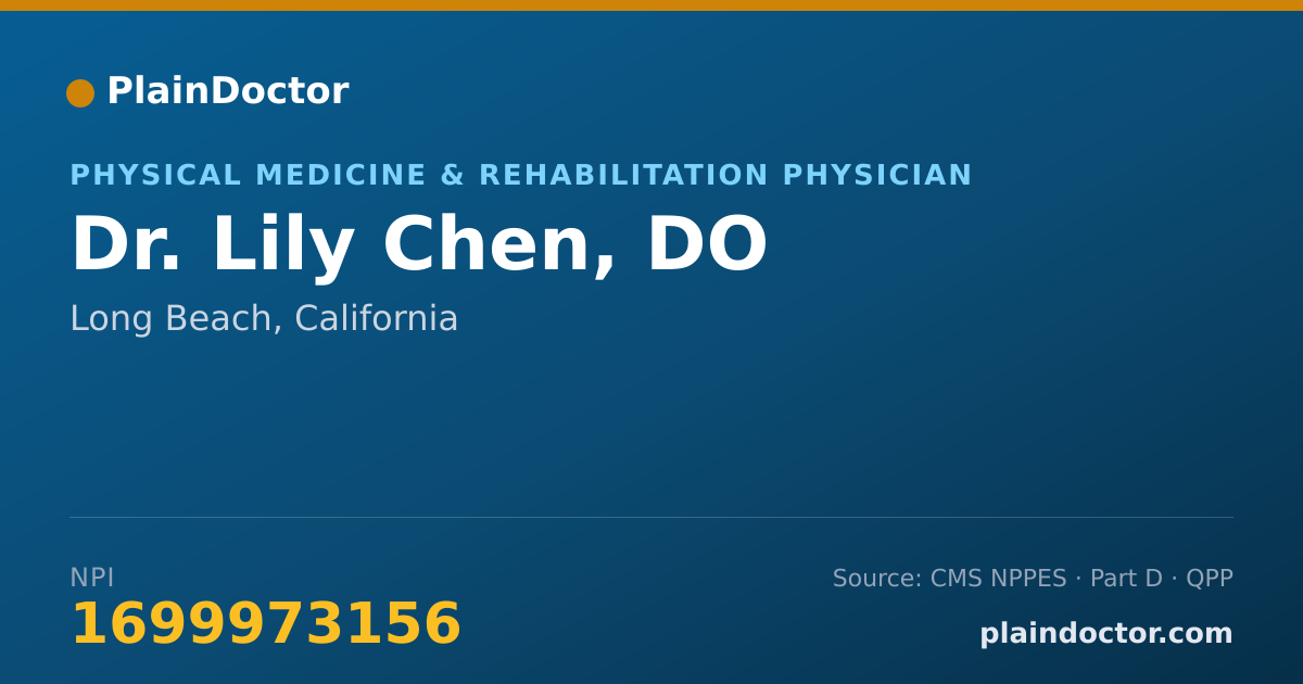Shareable card for Lily Chen, DO - Physical Medicine & Rehabilitation Physician, Long Beach, CA