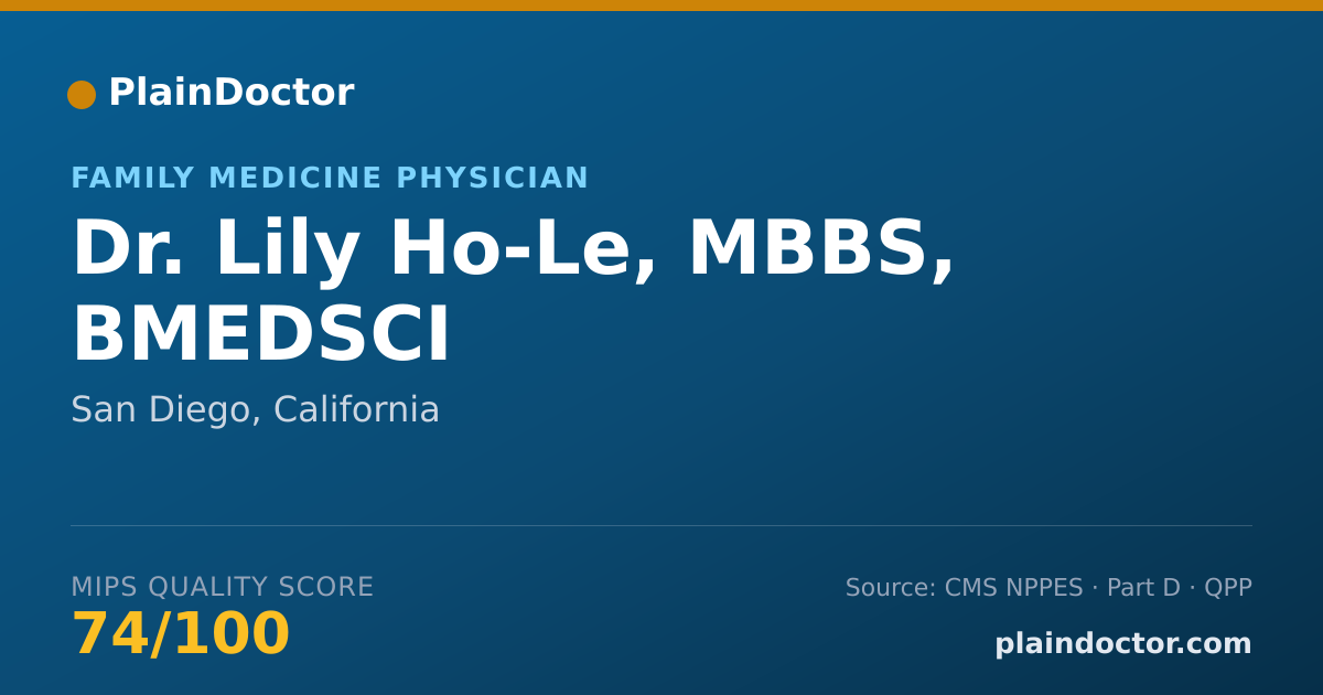 Shareable card for Lily Ho-Le, MBBS, BMEDSCI - Family Medicine Physician, San Diego, CA