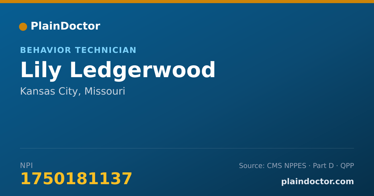 Shareable card for Lily Ledgerwood - Behavior Technician, Kansas City, MO