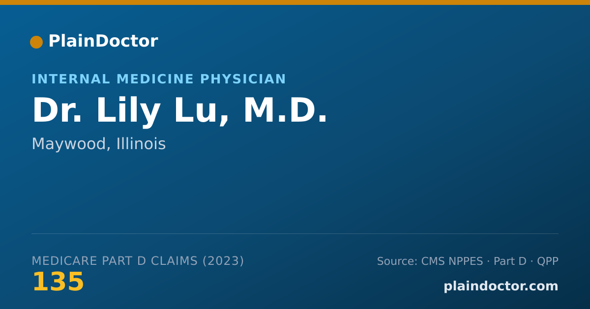 Shareable card for Lily Lu, M.D. - Internal Medicine Physician, Maywood, IL