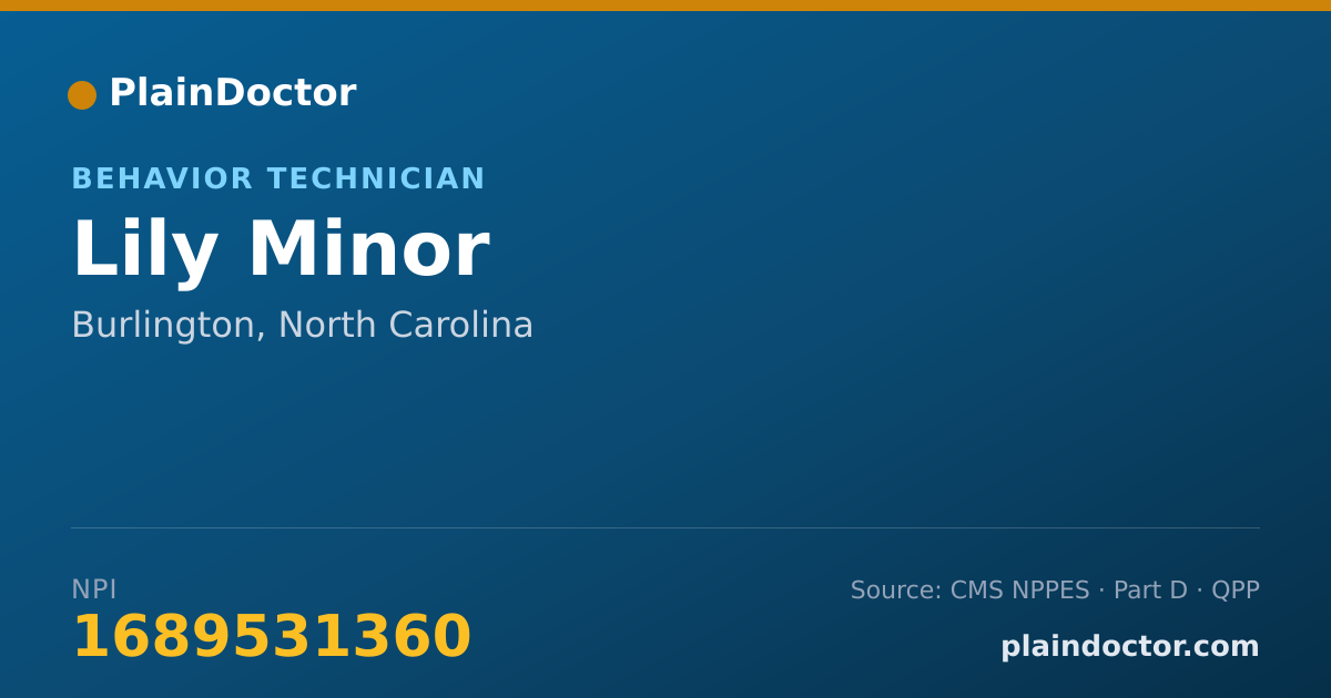 Shareable card for Lily Minor - Behavior Technician, Burlington, NC