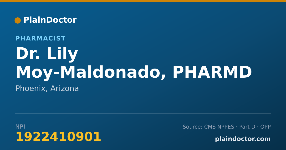 Shareable card for Lily Moy-Maldonado, PHARMD - Pharmacist, Phoenix, AZ