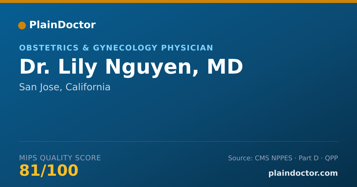 Shareable card for Lily Nguyen, MD - Obstetrics & Gynecology Physician, San Jose, CA