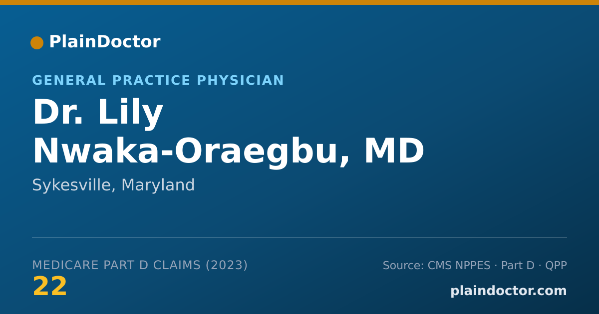 Shareable card for Lily Nwaka-Oraegbu, MD - General Practice Physician, Sykesville, MD