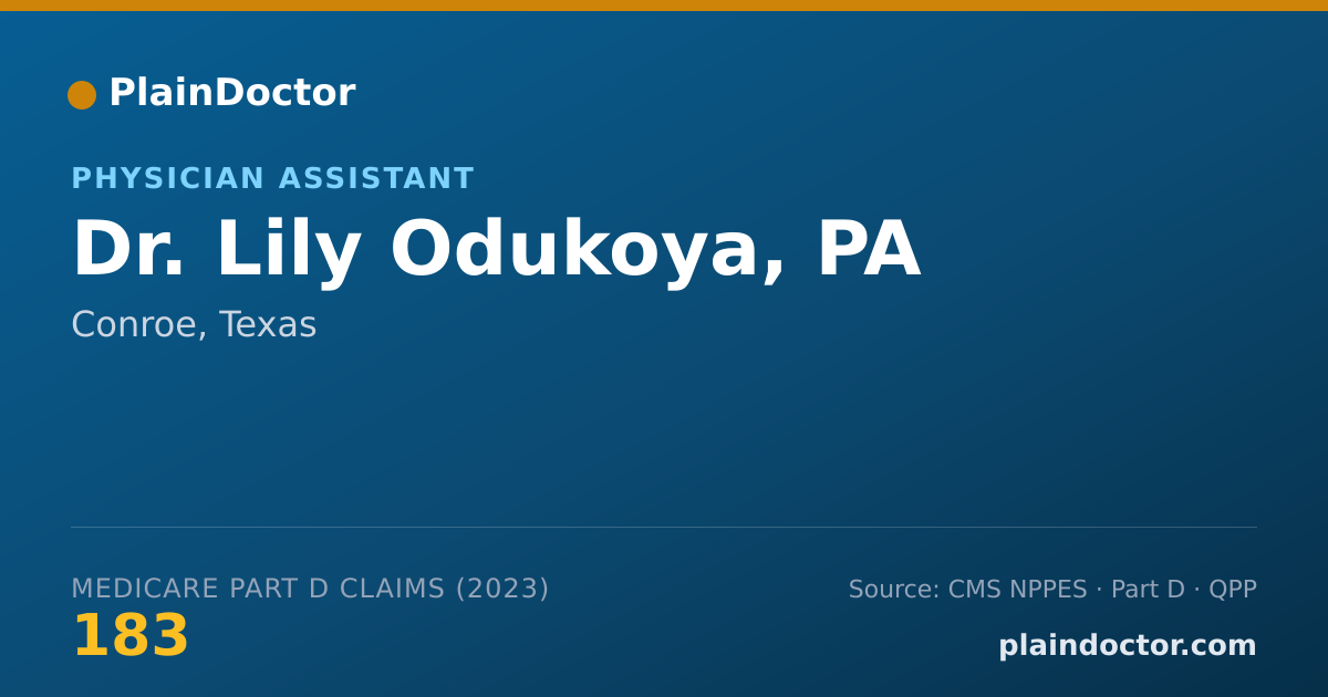 Shareable card for Lily Odukoya, PA - Physician Assistant, Conroe, TX