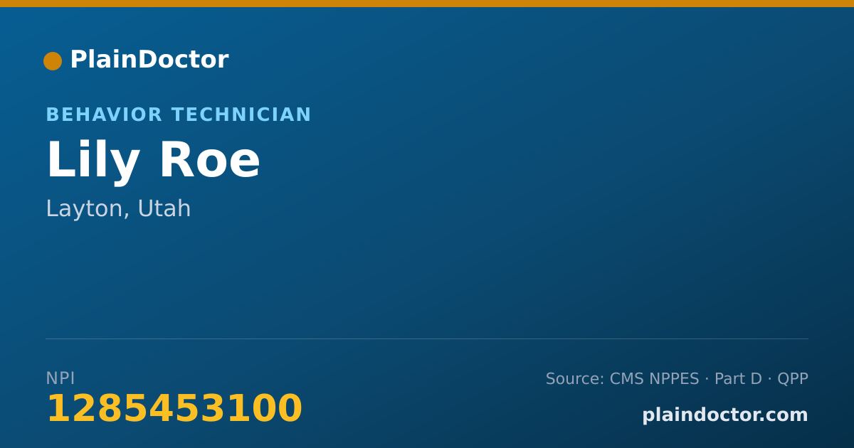 Shareable card for Lily Roe - Behavior Technician, Layton, UT