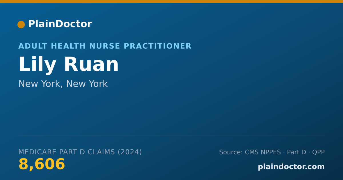 Shareable card for Lily Ruan - Adult Health Nurse Practitioner, New York, NY