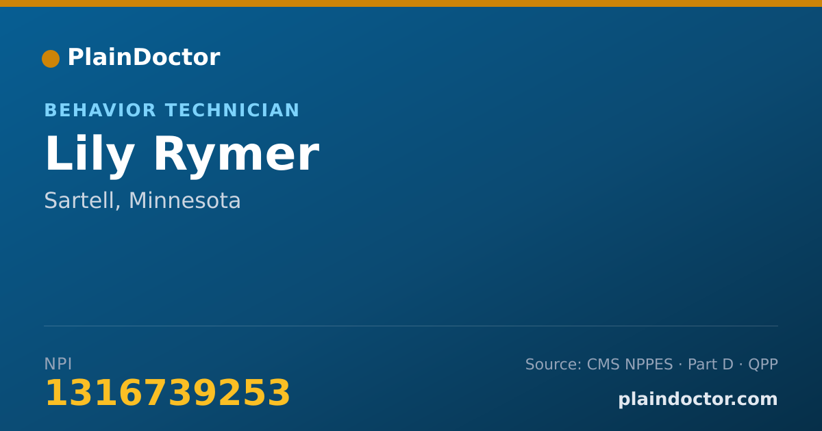 Shareable card for Lily Rymer - Behavior Technician, Sartell, MN