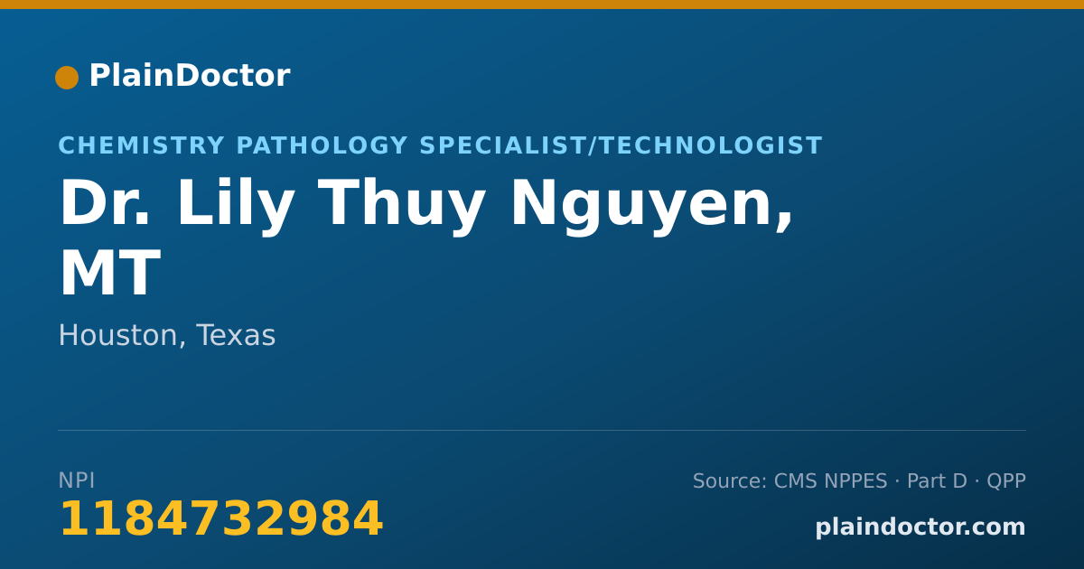 Shareable card for Lily Thuy Nguyen, MT - Chemistry Pathology Specialist/Technologist, Houston, TX