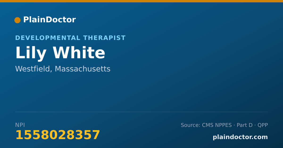 Shareable card for Lily White - Developmental Therapist, Westfield, MA