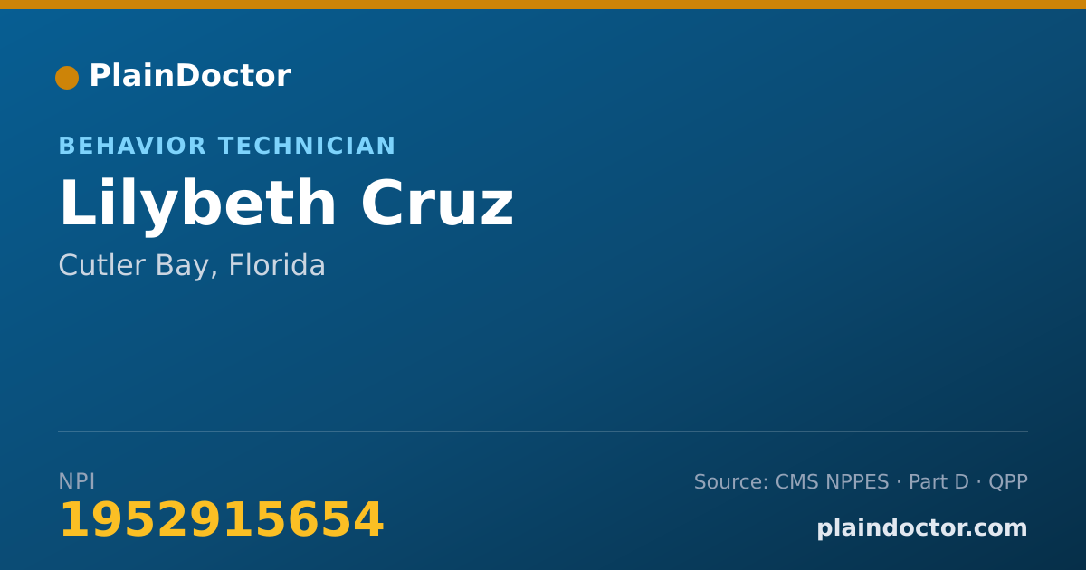 Shareable card for Lilybeth Cruz - Behavior Technician, Cutler Bay, FL