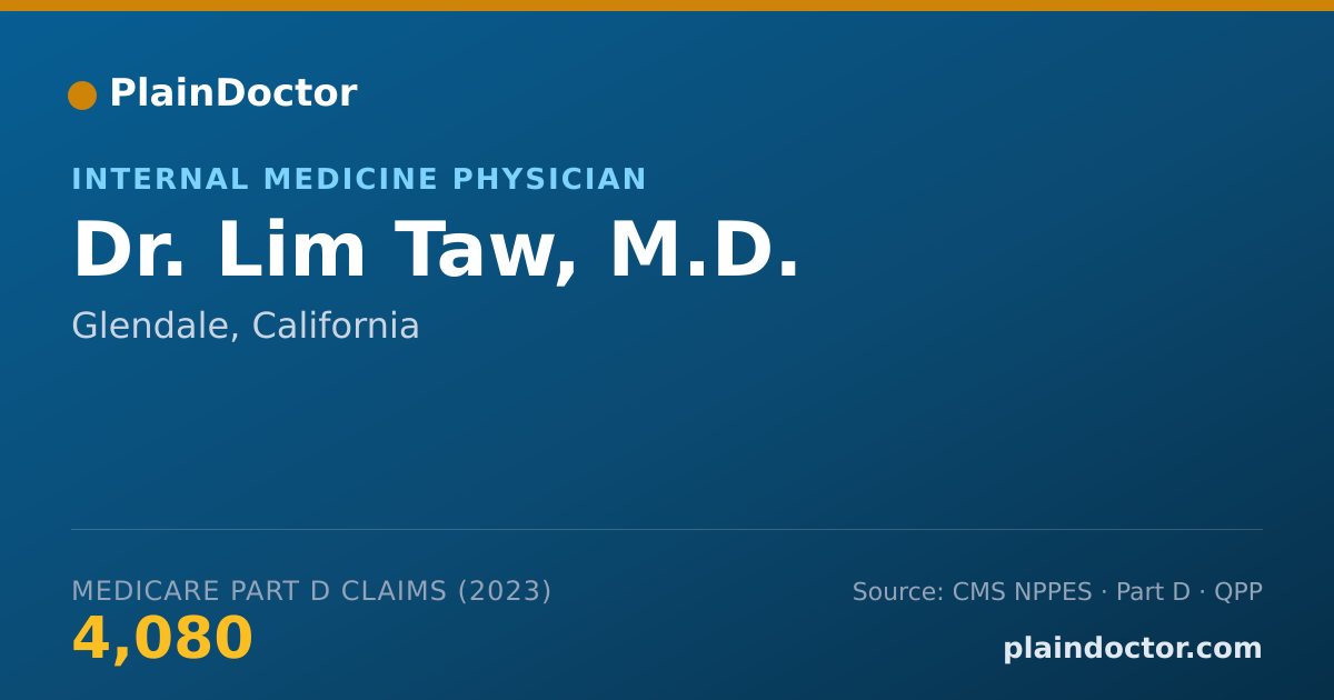 Shareable card for Lim Taw, M.D. - Internal Medicine Physician, Glendale, CA