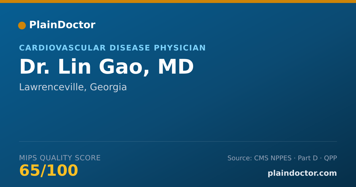 Shareable card for Lin Gao, MD - Cardiovascular Disease Physician, Lawrenceville, GA