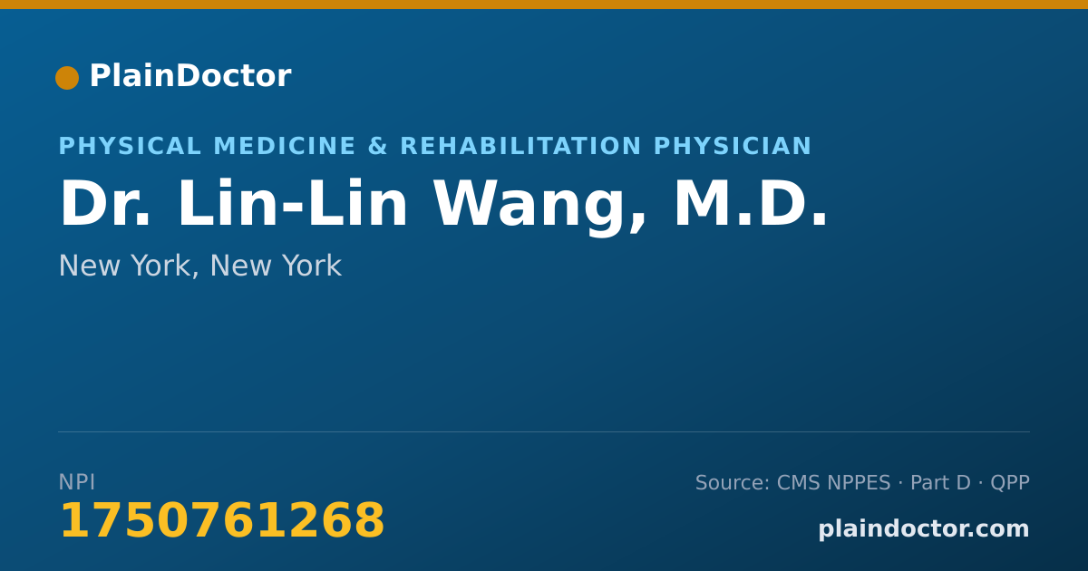 Shareable card for Lin-Lin Wang, M.D. - Physical Medicine & Rehabilitation Physician, New York, NY