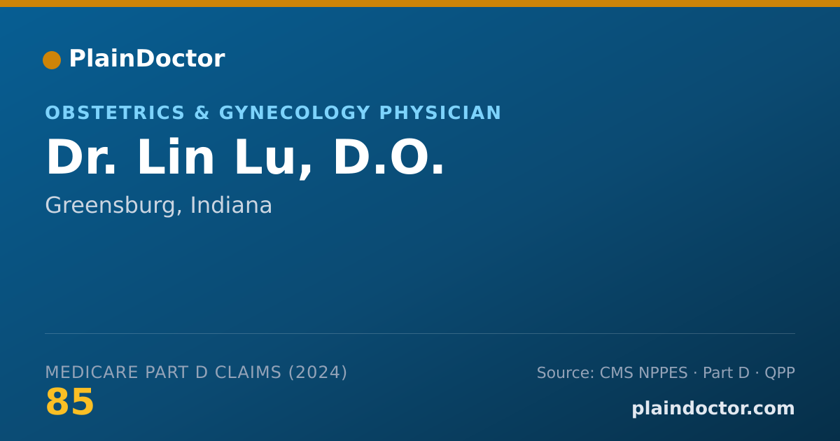 Shareable card for Lin Lu, D.O. - Obstetrics & Gynecology Physician, Greensburg, IN