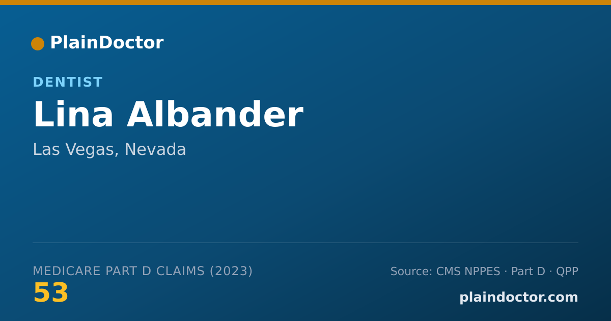 Shareable card for Lina Albander - Dentist, Las Vegas, NV