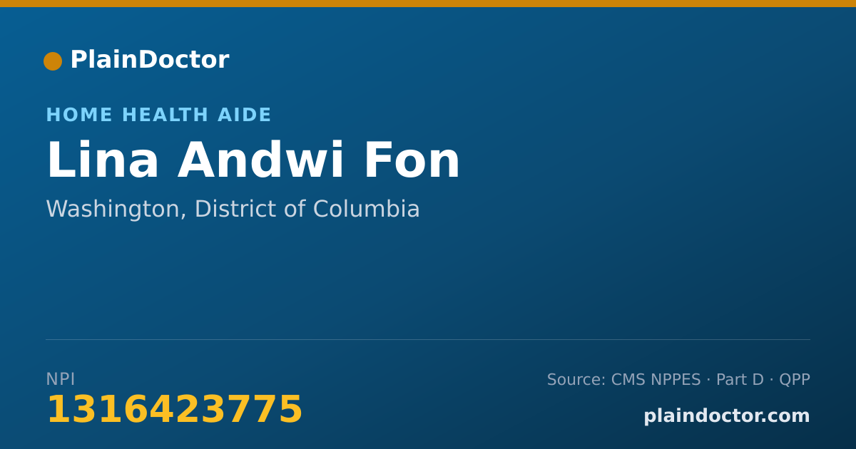 Shareable card for Lina Andwi Fon - Home Health Aide, Washington, DC
