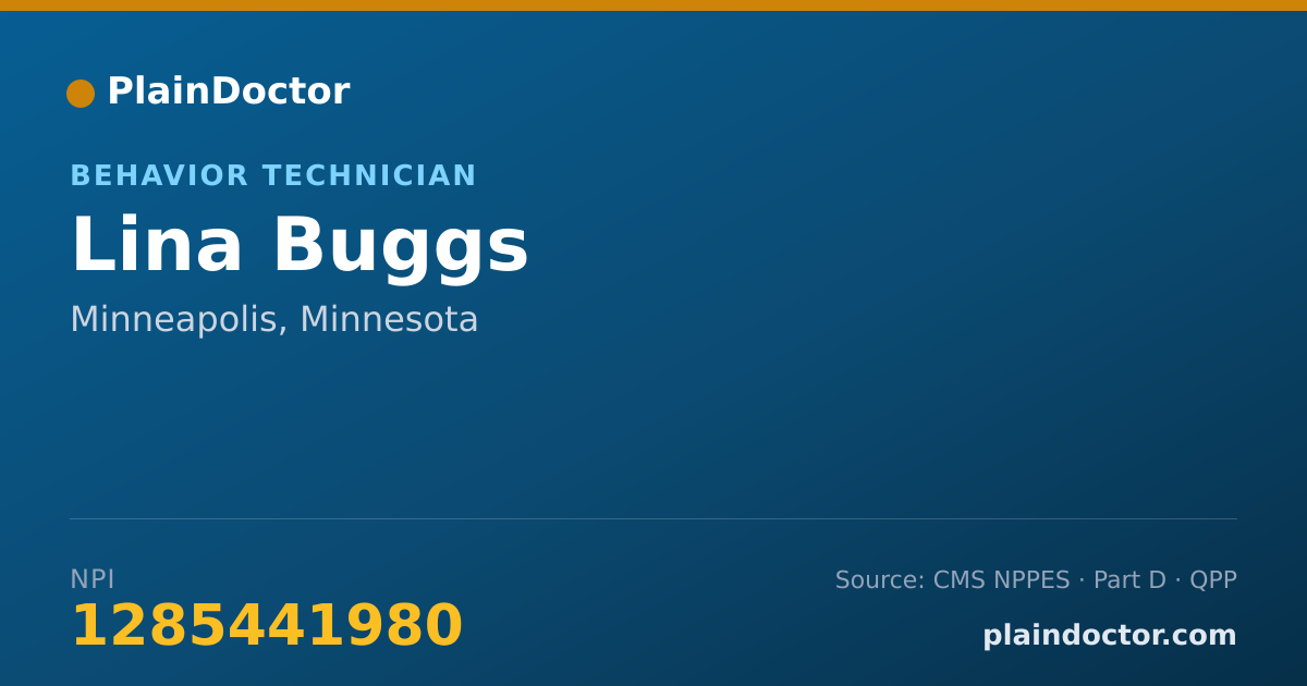 Shareable card for Lina Buggs - Behavior Technician, Minneapolis, MN