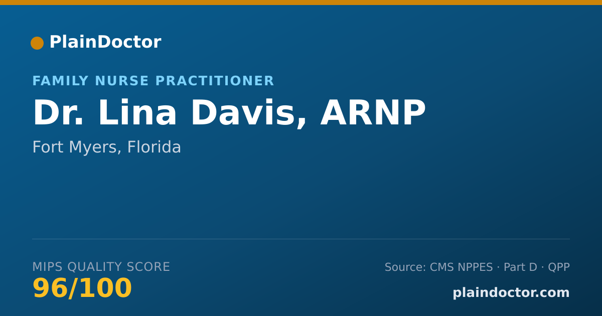 Shareable card for Lina Davis, ARNP - Family Nurse Practitioner, Fort Myers, FL