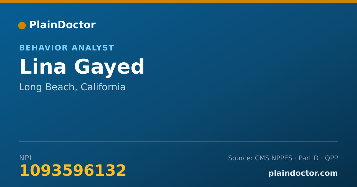 Shareable card for Lina Gayed - Behavior Analyst, Long Beach, CA