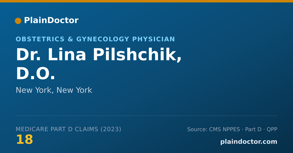 Shareable card for Lina Pilshchik, D.O. - Obstetrics & Gynecology Physician, New York, NY