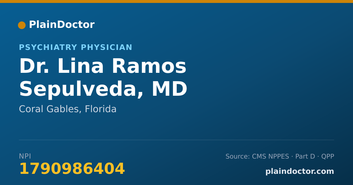 Shareable card for Lina Ramos Sepulveda, MD - Psychiatry Physician, Coral Gables, FL