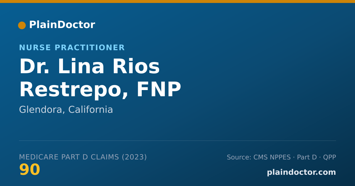 Shareable card for Lina Rios Restrepo, FNP - Nurse Practitioner, Glendora, CA