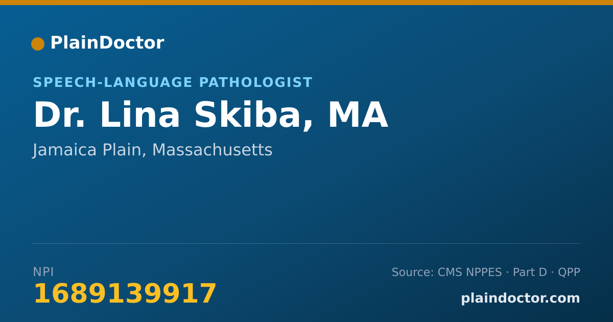 Shareable card for Lina Skiba, MA - Speech-Language Pathologist, Jamaica Plain, MA