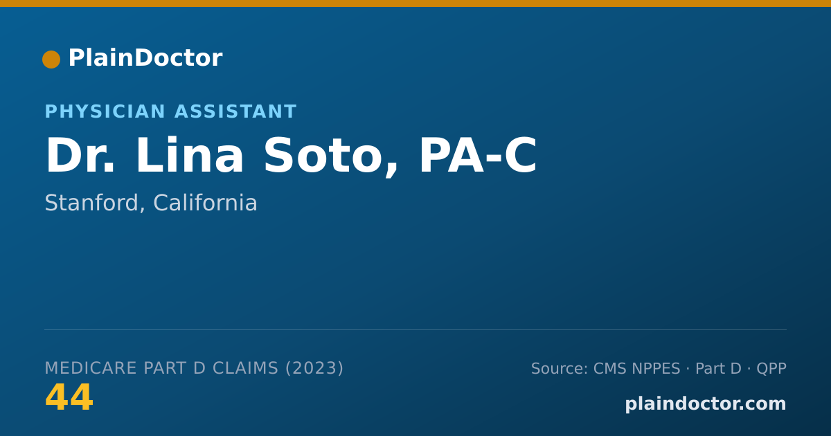 Shareable card for Lina Soto, PA-C - Physician Assistant, Stanford, CA